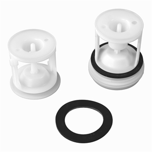 Trevlefilter ved pumpe i vaskemaskine fra Bauknecht, Whirlpool Indesit og flere andre mærker.