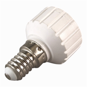 Skift fra E14 pære til  GU 10 LED pære - sokkel adapter. 