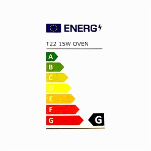 Energimærke - Pære til Ovn - E14 / 15W / 230V / 300 Grader C. - Universal