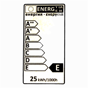 Energimærke - Pære til microovn - B15d/ BA15d - 25W - 240V - Universal