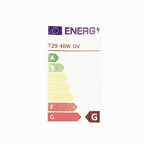 Energimærke - Ovnpære - E14 / 40W / 230V - Universal