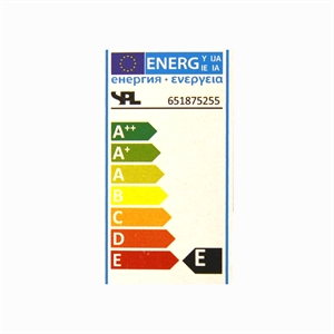 Energimærke - Pære til ovn - 500 grader - 235V / 25W / E14 - Universal