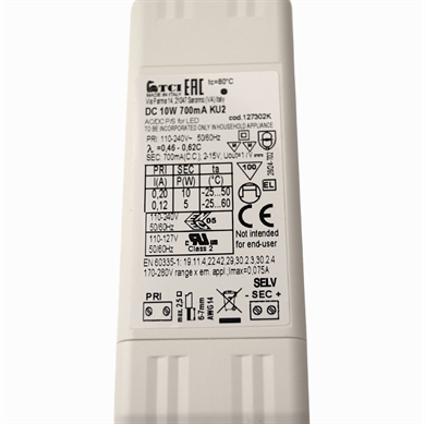 LED driver til emhætte belysning i Elica og Whirlpool.