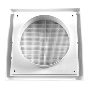 Hvid ventilationsrist med net - Ø125 mm - UNIVERSAL 