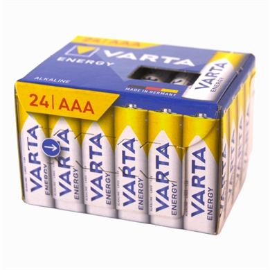 1,5 volt AAA batterier - ALKALINE - 24 stk. LR3 value pack VARTA