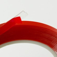 Klar transparent dobbeltklæbende montage tape - 6 mm. bredt - 1 mm. tykt - 5 m.