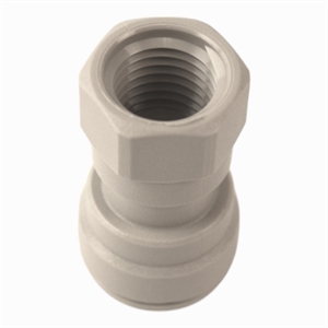 Tilslutning af drikkevandsystem med lige forskruning. Fra 3/8"  PEX til 1/4" skrue kobling med indvendig gevind.
