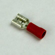 Rød kabelsko  - 1,5 mm2 kabel - stik bredde 6,3 mm.