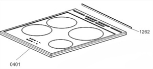 Beko, Grundig, Arcelik - Glaskeramisk topplade til komfur