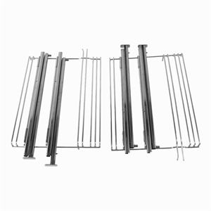 Venstre og højre ovnribbe med 2 udtræksskinner til bageplade i ovn fra  Blomberg, Beko og andre mærker.