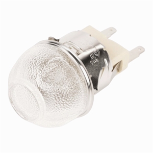 Komplet lampe med Fatning, Glas, og pære til ovn fra Bosch, Siemens og andre mærker.