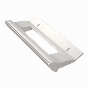 Electrolux og AEG køleskabshåndtag i sølv og hvid plast.