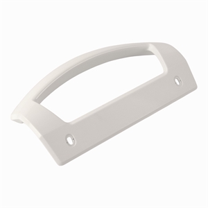 Dørhåndtag i metal til køleskab og fryser fra Elektro Helios, Rosenlew, Zanussi, Electrolux og flere andre mærker.