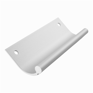 Grå alu håndtag til køleskab og fryser fra Bosch og Siemens.