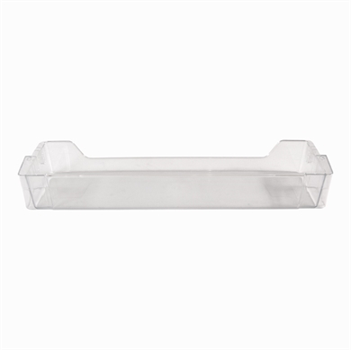Køleskabshylde i dør på køleskab fra Ikea og Whirlpool.