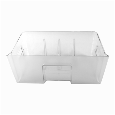 transparent grøntskuffe nederst i køleskab fra Beko, Gram, Blomberg og andre mærker.