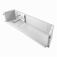 Alu flaskehylde med flaskeholder nederst i dør på køleskab fra Siemens og Bosch.