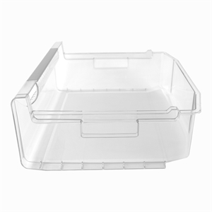 Midterste skuffe i klar plast til skabsfryser fra Siemens og Bosch.