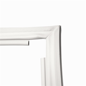 Grå tætningsliste til dør i Samsung køleskab og fryser.