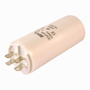 0 uF startkondensator - 400/450V - radial / stående, med skruemontage. 